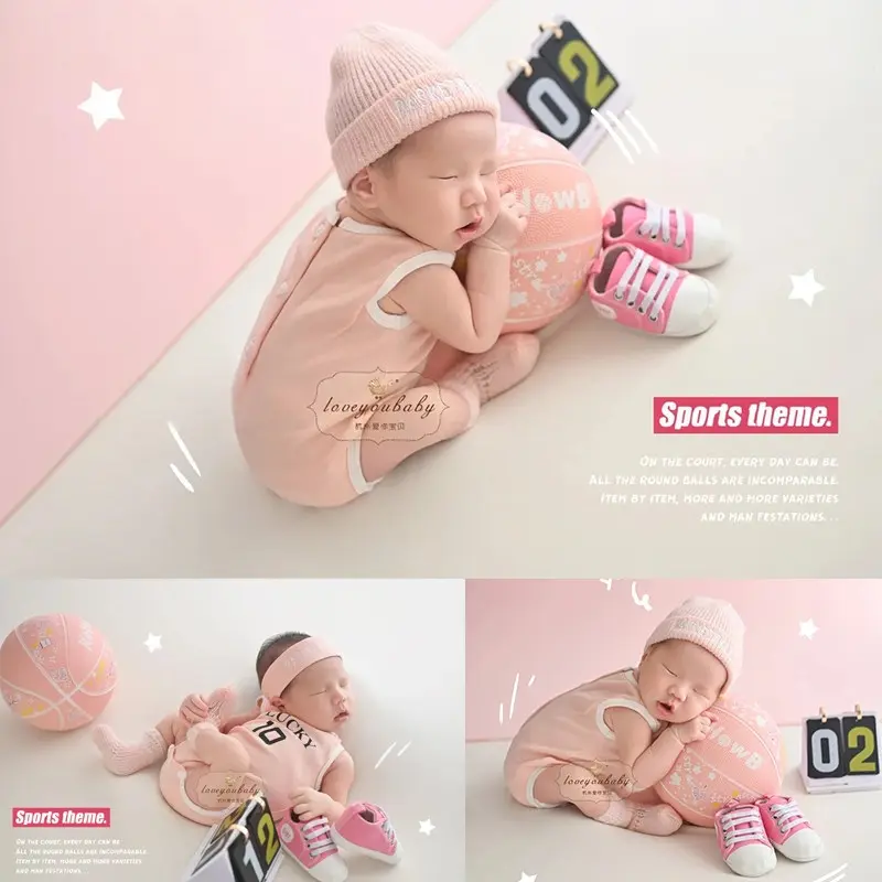 Baby Girl Pink Basketball Theme Set - Newborn Photography Props - Image 5